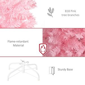Albero di Natale Artificiale in Abete Douglas Sottile Non Illuminato, Alto 2,13 m, con 818 Rami Rosa Realistici - Product Image 4