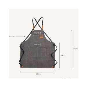 Tablier en cuir avec plusieurs poches, vêtement de travail classique pour barbiers et toilettage d'animaux - Product Image 3