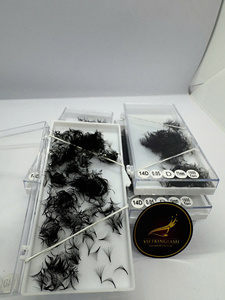 ขนตาปลอมแบบกลุ่ม 500/1000 ช่อ รุ่น Dark Black Spike Shape Wispy Cluster Lashes  วัสดุ PBT ใยสังเคราะห์ 20D  แบบ Cashmere สีดำด้าน รับผลิตตามสั่งขายส่ง - Product Image 3