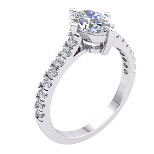 Divya Creations Women's 925S <b>Solid</b> <b>Silver</b> Rhodium Plated Classic Design Prong Setting Brilliant Cut IGI Certified 1.2Cts Diamond - Product Image 1