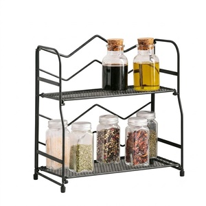 Estante de especias de lujo en oro rosa de 3 niveles, organizador de cocina de metal premium para ahorrar espacio, estante de almacenamiento para frascos y botellas de hierbas. - Product Image 5