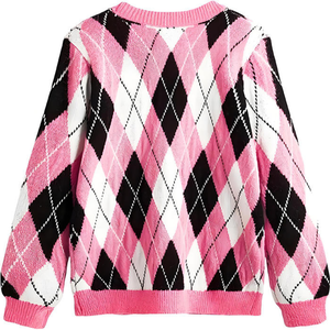 Pull en mohair pour homme, cardigan à motif jacquard duveteux, manteau tricoté personnalisé avec logo, vêtements en tricot chauds et décontractés pour l'hiver - Product Image 3