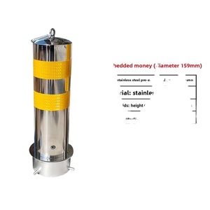 Borne de stationnement, poteau de sécurité routière pour allées d'hôtels, en acier inoxydable, remplissable d'eau, protection IP55, hauteur 1,2 m - Product Image 1