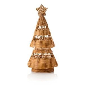 Artesanía ratán regalo árbol de Navidad, vacaciones hechas a mano naturales, Mimbre ratán árbol de Navidad Decoración de mesa al por mayor - Product Image 1