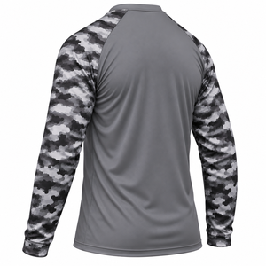 Chemise de pêche pour hommes en gros, protection UV, manches longues raglan, chemise de travail, couleur unie, chemise de performance personnalisée pour hommes - Product Image 6