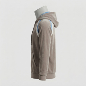 Men's Fleece Hooded Sweatshirt Raglan Sleeve Solid Casual Winter Zipper Front Pocket Regular Fit 100% Cotton Eco-Friendly - Product Image 2