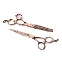 Ciseaux de barbier professionnel en or Rose, Set de qualité supérieure, en acier à haute teneur en carbone, nouveauté