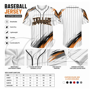 Camisetas de Béisbol Personalizadas al por Mayor, Impresión Digital, 100% Poliéster, Secado Rápido, con Diseño Gratuito para Hombre, Más Vendidas - Product Image 5