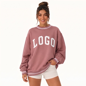 Sweat-shirts pour femmes à col montant, 100% coton de haute qualité, 340 GSM, coupe oversize, épaules tombantes, manches longues, personnalisables avec votre logo, vêtements d'automne - Product Image 1