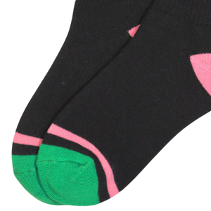 AKA ถุงเท้าสีดำชมพูสีเขียว ถุงเท้าถักแบบปักลายสำหรับผู้หญิง สวมใส่สบายในชีวิตประจำวัน - Product Image 3