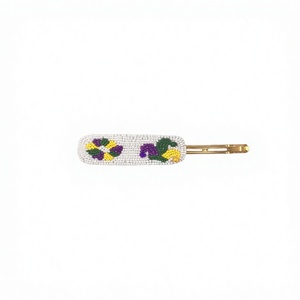 กิ๊บติดผมผ้าลายใหม่ล่าสุด ราคาโรงงาน ดีไซน์มาร์ดิกราส์ ประดับลูกปัด สำหรับสาวๆ ผู้หญิงทันสมัย และใช้ในงานปาร์ตี้ - Product Image 1