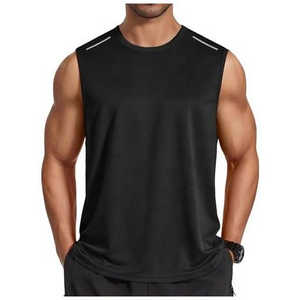 Camiseta sin mangas ligera 100% algodón 240g para hombre, chaleco deportivo elástico para gimnasio, tela de alto rendimiento de secado rápido - Product Image 2