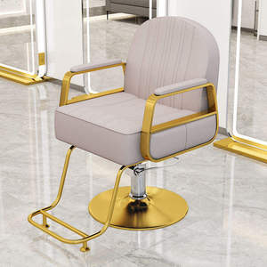 Sillón de diseño reclinable giratorio de alta gama para salón, silla de peluquería de cuero - Product Image 4