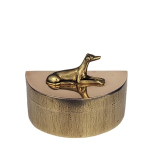 Latest Handmade Wooden Storage Bowl With Brass Lid Premium Decorative Organizer For Elegant Interior Styling Interior Collection - Product Image 1