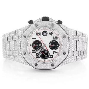 Montre pour homme de luxe de qualité supérieure, en acier inoxydable, sertie de moissanite, quartz, style tendance - Product Image 1