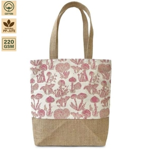 Bolsa de Playa de Yute Natural + Lona de 8oz, con Asas de Polipropileno, 38x30x10 cm, Impresión de Logotipo Personalizado, Venta al Por Mayor, OEM, ODM, Exportación - Product Image 2