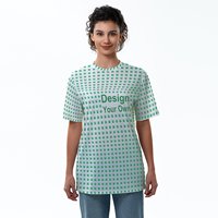 T-shirt unisexe EffiPrint personnalisé à impression intégrale, motif léopard décontracté, patchwork arc-en-ciel, confortable