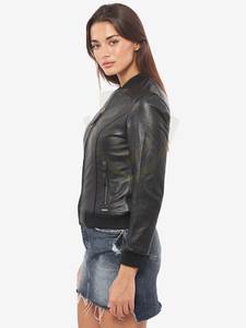 Veste en cuir pour femme respirante avec logo personnalisé, couleur et taille personnalisables - Product Image 4