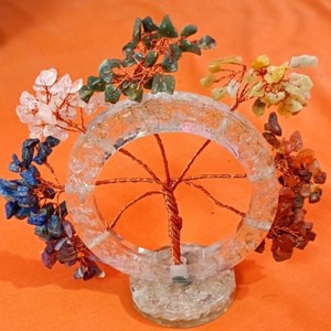 Hecho a mano rojizo naranja semipreciosa piedra preciosa bonsái cristal árbol curativo para el amor, la suerte y la prosperidad Feng Shui India - Product Image 5