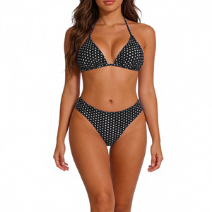 Nouveauté : Ensembles de bikinis halter pour femmes, 2 pièces, logo sur le devant, maillots de bain de haute qualité en spandex/polyester, bikinis de bain - Product Image 2