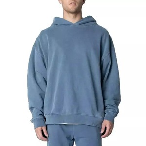 Ensemble de sweats à capuche oversize en coton imprimé pour hommes, style streetwear en denim, vente en gros - Product Image 4