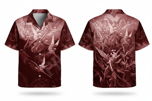 Camisas de Vestir Transpirables para Hombre, Estilo Urbano, Diseño Artístico Personalizado con Estampado de Alas de Ángel, Manga Corta, a la Moda, Elegantes, Venta al por Mayor - Product Image 6