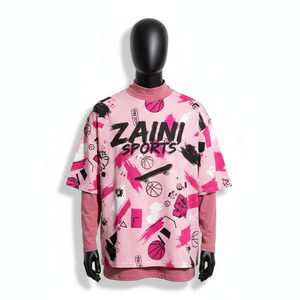 T-shirt homme en coton mélangé premium, double couche, impression intégrale, logo transfert thermique, 100% coton, coupe ample, imprimé. - Product Image 6