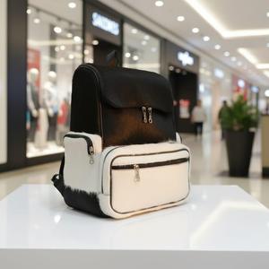 Mochila de cuero con pelo sintético a precio económico, estilo antibacteriano, doble correa, impermeable, portátil, venta al por mayor. - Product Image 1