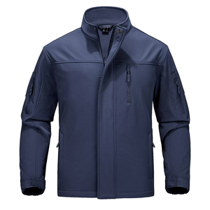 Chaqueta Táctica Azul Marino Resistente al Agua con Solapa para Tormentas – Ropa Exterior Térmica de Forro Polar – Chaqueta de Campo para Hombre con Bolsillos en los Bíceps - Product Image 1