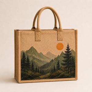 Custom Jute <b>Handbag</b> Woven Long Handle Zipper Closure <b>Medium</b> Tote for Travel Daily Use China Unisex - Product Image 3