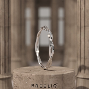 Braided Twist Diamond Ring in 14K Gold Round Lab Grown Diamonds Multi Wire Stackable Minimal <b>Wedding</b> Band - Product Image 1