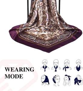 Bandana en satin de haute qualité, logo personnalisé coloré, sublimation, prix bas, foulard pour cheveux, couvre-chef pour hommes et femmes, bandanas - Product Image 4