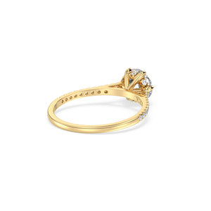 Anillo de compromiso solitario de plata de ley 925 con moissanita de corte redondo certificada GRA, hecho a mano por REYES, para mujer. - Product Image 3