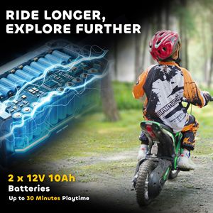 Moto Elettrica da Fuoristrada 24V 350W Verde con Acceleratore a Manopola, Velocità Fino a 24 km/h - Product Image 6