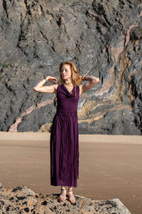 Vestido Maxi Bohemio con Flecos, Espalda Descubierta, Vestido de Festival, Vestido Fluido Boho para Vacaciones de Verano en la Playa - Product Image 3