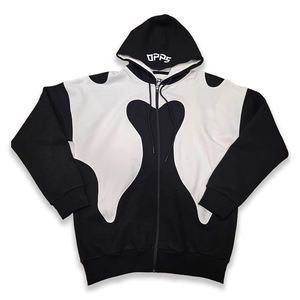 Sudadera con capucha de algodón 100% ecológico, de moda coreana, con cremallera, bordada, de hombros caídos, estilo oversize, de ganchillo, la más vendida. - Product Image 1