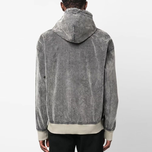 Wholesale High Quality Cotton Acid Washed Hoodie Streetwear Washing Old Sweater Stone Washed Vintage Process Hoodie Full Length - Product Image 2