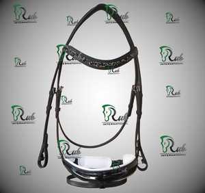 Rub International Naveda – Licol de cheval en cuir souple marron doré, personnalisable et durable, avec accents en corde, pour l'équitation à l'anglaise - Product Image 3