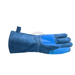 Heavy Duty Blue Split Cowhide Leather Welding Gloves <b>Heat</b> Resistant Protective Safety Work Gloves For Industrial Construction - Product Image 4