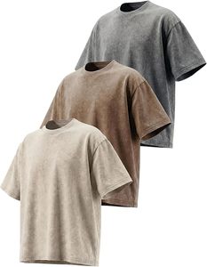 เสื้อยืดผู้ชายทรงบ็อกซี่โอเวอร์ไซส์ ผ้าคอตตอน 100% หนัก 180 กรัม สัมผัสนุ่มสบายผิว พิมพ์ลายโลโก้แบบวินเทจตามสั่ง - Product Image 1