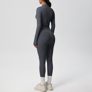 High-quality <b>Women</b> Tracksuit Custom Long-Sleeved Zip-Up <b>Jacket</b> Legging Sets for Yoga Running Gym Tracksuits for <b>Women</b> - Product Image 5