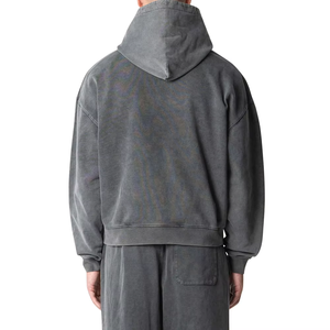 Men Acid Wash <b>Hoodies</b> 100% Cotton Winter Knitted Premium Soft Faded Look Perfect for Casual Wear Street Style Acid Wahed <b>Hoodies</b> - Product Image 2