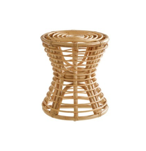 Tabouret sablier en rotin naturel tressé à la main, table d'appoint, table d'appoint bohème en osier, siège léger fait main pour salon, patio - Product Image 3