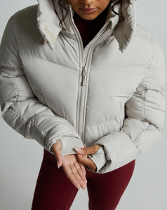 Chaqueta Acolchada para Mujer, con Capucha, Manga Larga, Color Sólido, Gruesa, de Poliéster, con Cierre de Cremallera, Corta, para Invierno - Product Image 4