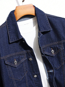 Good Quality <b>Men's</b> Denim <b>Jacket</b> <b>Long</b> Sleeve Single Button <b>Jacket</b> Regular Fit Multi-pockets Breathable Low Price <b>Men's</b> <b>Jackets</b> - Product Image 6
