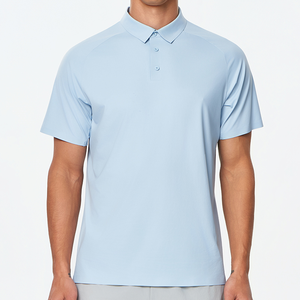 Men's Ocean Blue Short Sleeve <b>Golf</b> for Shirt with Shark Print and Custom Logo Quick-Drying Polyester Outdoor Sports Top - Product Image 3