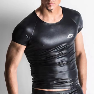 Camisetas Deportivas Personalizadas para Hombre, Recubiertas de PU, de Compresión, Ajustadas, de Manga Corta, para Gimnasio, Venta al Por Mayor, EE. UU. - Product Image 4