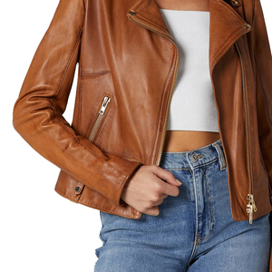 Women's Stylish Trendy Printed <b>Long</b> Sleeved <b>Leather</b> <b>Jacket</b> Breathable Quick Dry Zipper Winter High Quality Customized Finished - Product Image 6