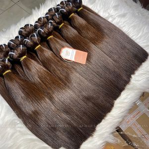 Extensions de cheveux humains Remy, mèches lisses brunes de 14 pouces, prêtes à être expédiées, fournisseurs de cheveux humains - Product Image 3