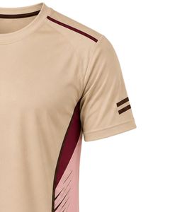 สีเบจสีชมพูเสื้อยืดกีฬาบุรุษแห้งเร็วระบายอากาศได้ดียิมฟิตเนสวิ่งกีฬาการฝึกอบรมชุดออกกำลังกายเสื้อยืดฤดูร้อนสวมใส่ทุกวันเสื้อ - Product Image 4